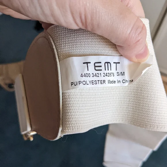 Temt White Waist Buckle Belt Sz S/M - Picture 5 of 5